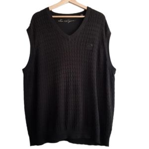 🍒 Ben Hogan - Bearspaw Golf Club Sweater Vest V-neck Cable Knit Black Mens Sz L
